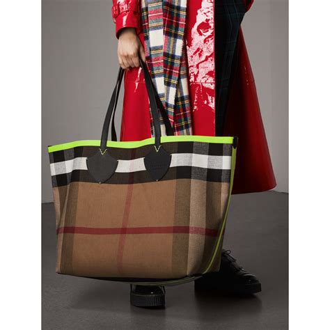 burberry the giant reversible tote plastic|Burberry checked canvas tote bag.